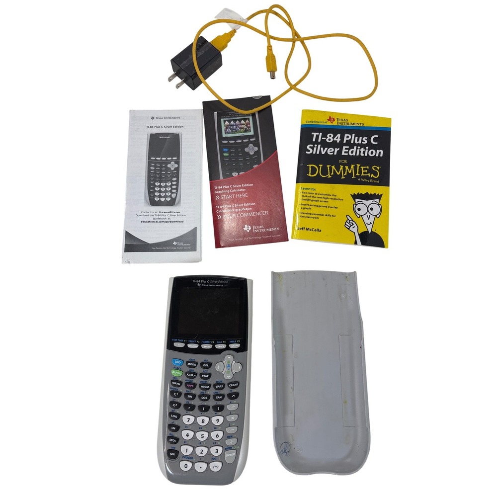 Texas Instruments TI-84 Plus C Silver Edition Graphing Calculator Bundle TESTED